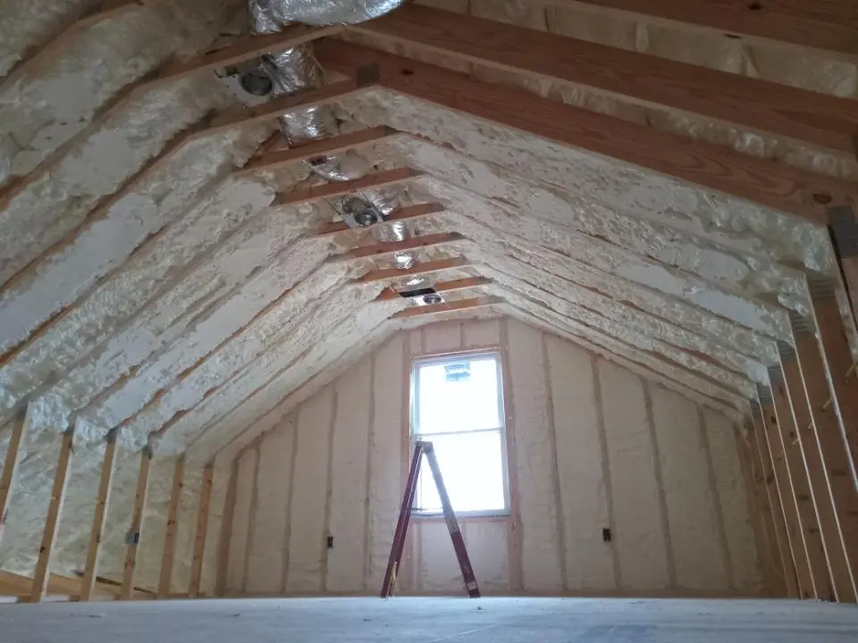 Spray foam roofing application for Crawl Space Insulation project in Hernando